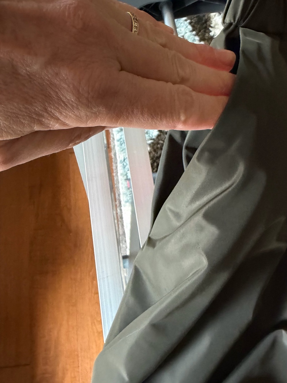 Aspesi Olive Green Full A-Line Skirt,nylon - Picture 3 of 5